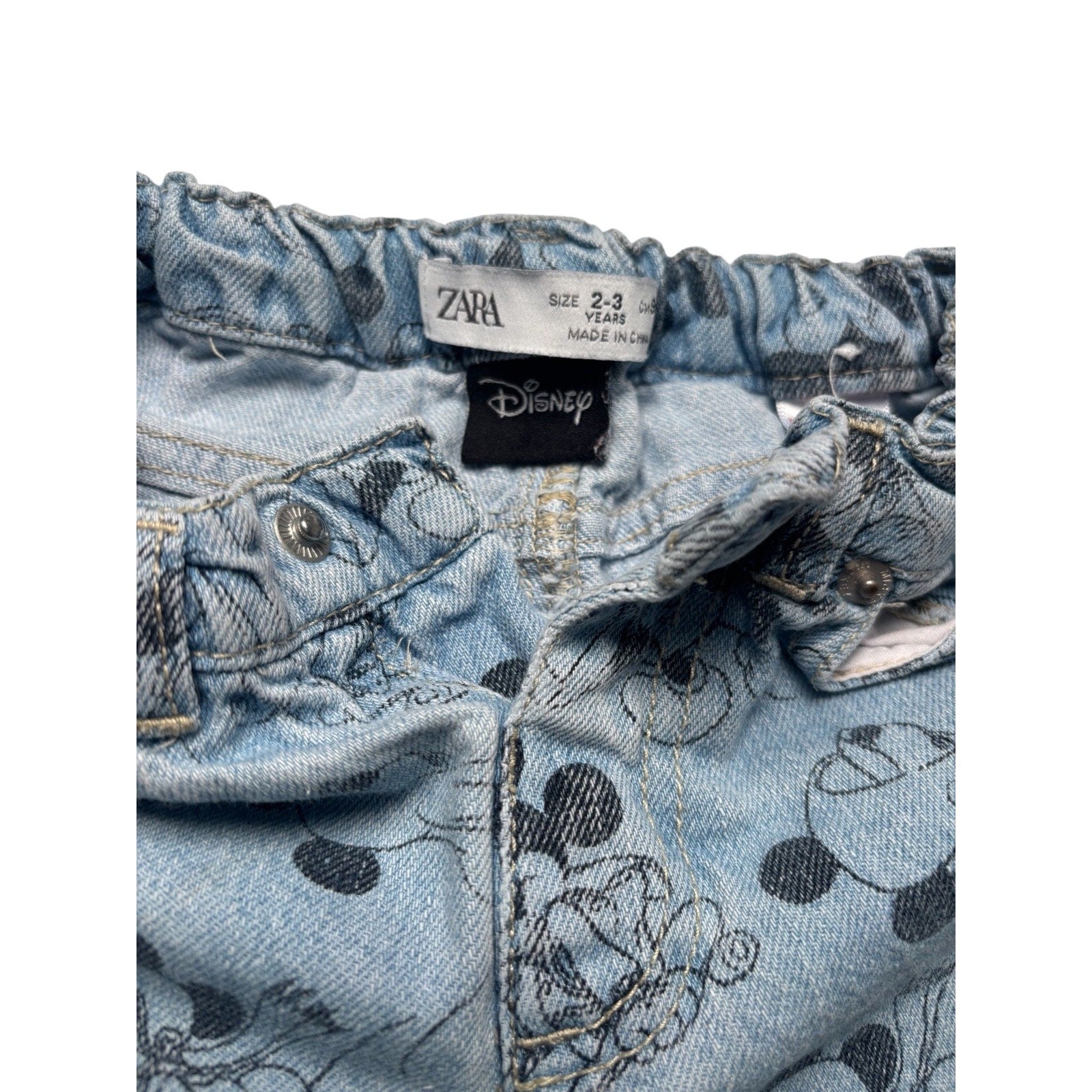 Zara Disney Mickey Mouse Toddler Denim Shorts Size 2-3 Years KDS15