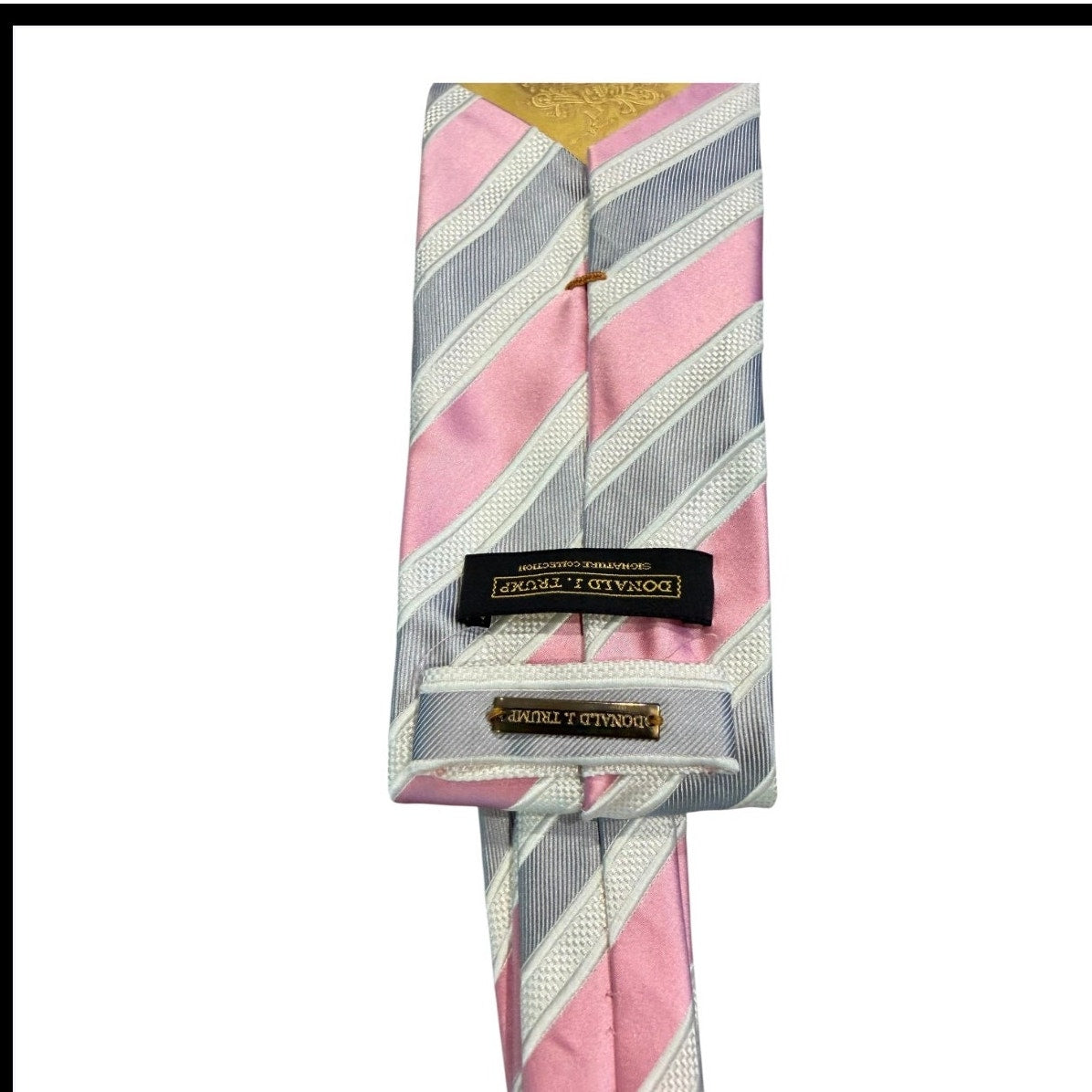 “Donald J Trump” Signature Collection Pink Gray Silk Tie