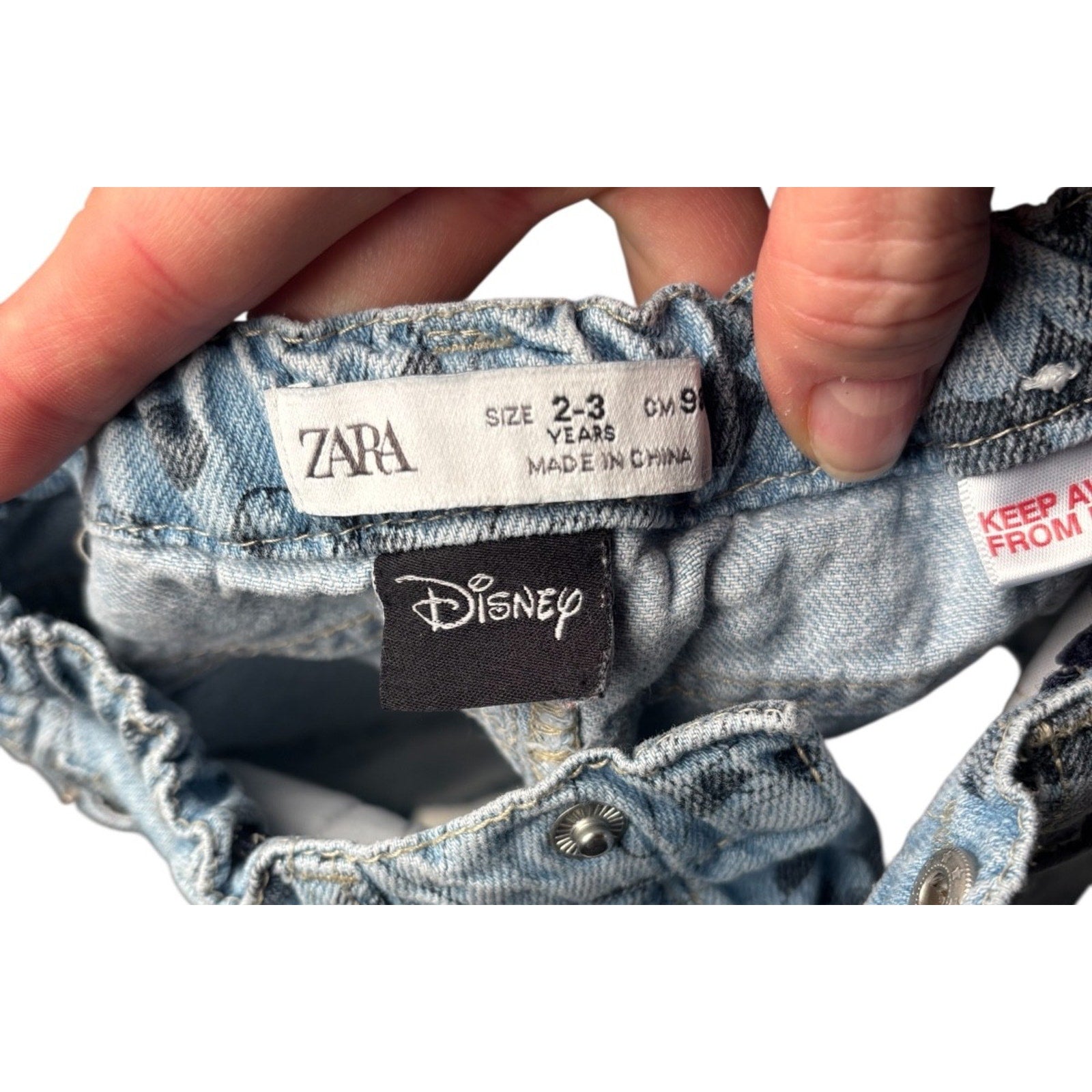 Zara Disney Mickey Mouse Toddler Denim Shorts Size 2-3 Years KDS15