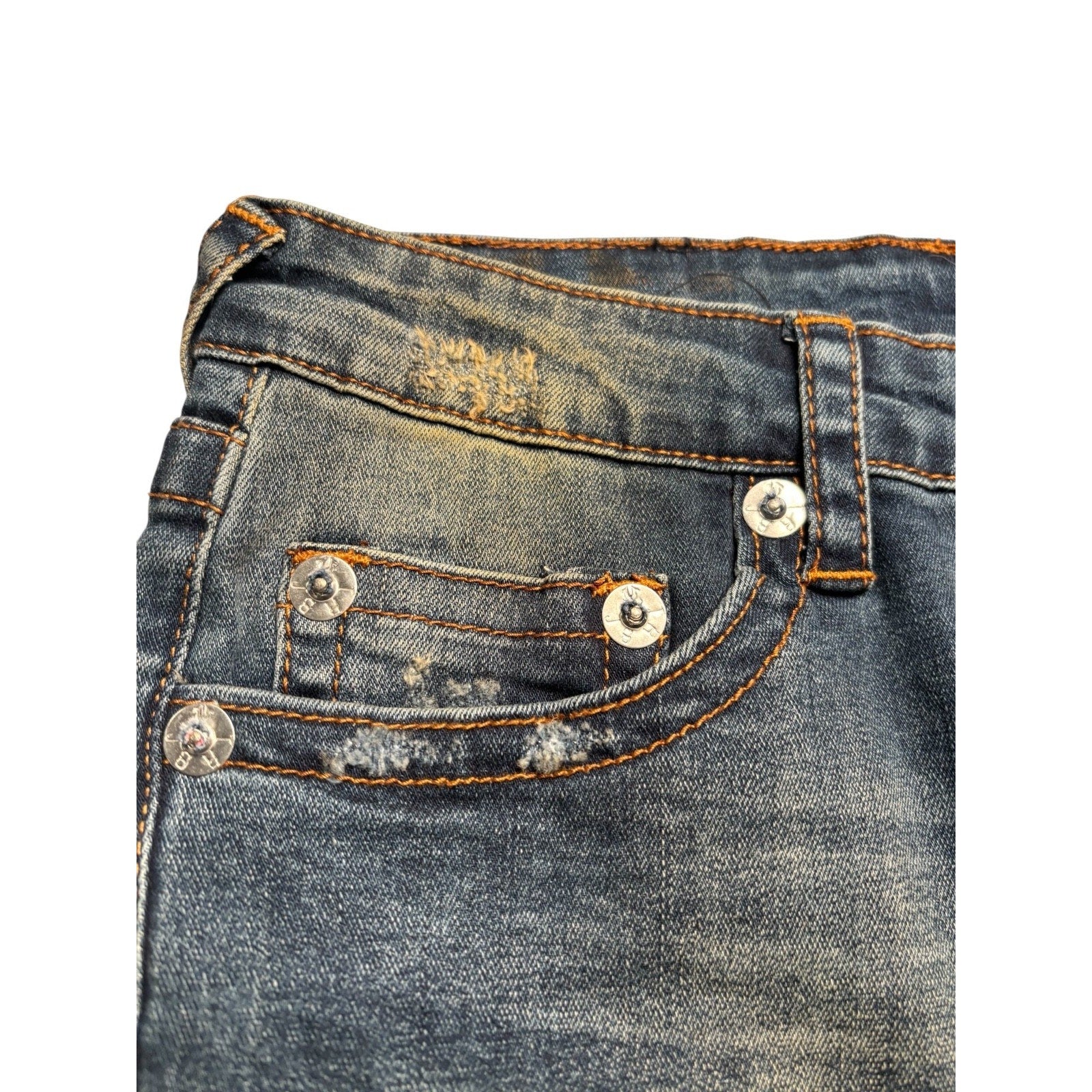 True Religion KIDS Distressed Skinny Jeans Blue Stretch Denim Ripped KDS10