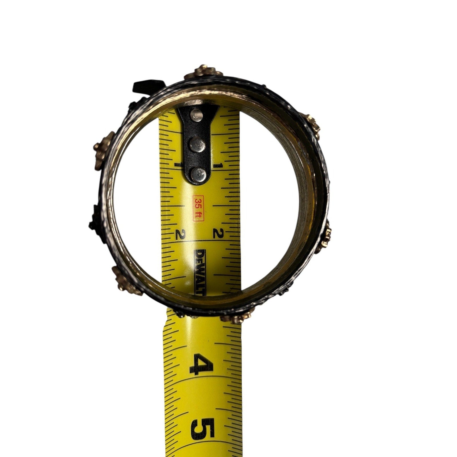 Tribal Boho Cuff Bracelet Gold Tone Jingle Bell Dangle Statement Festival Jewelr