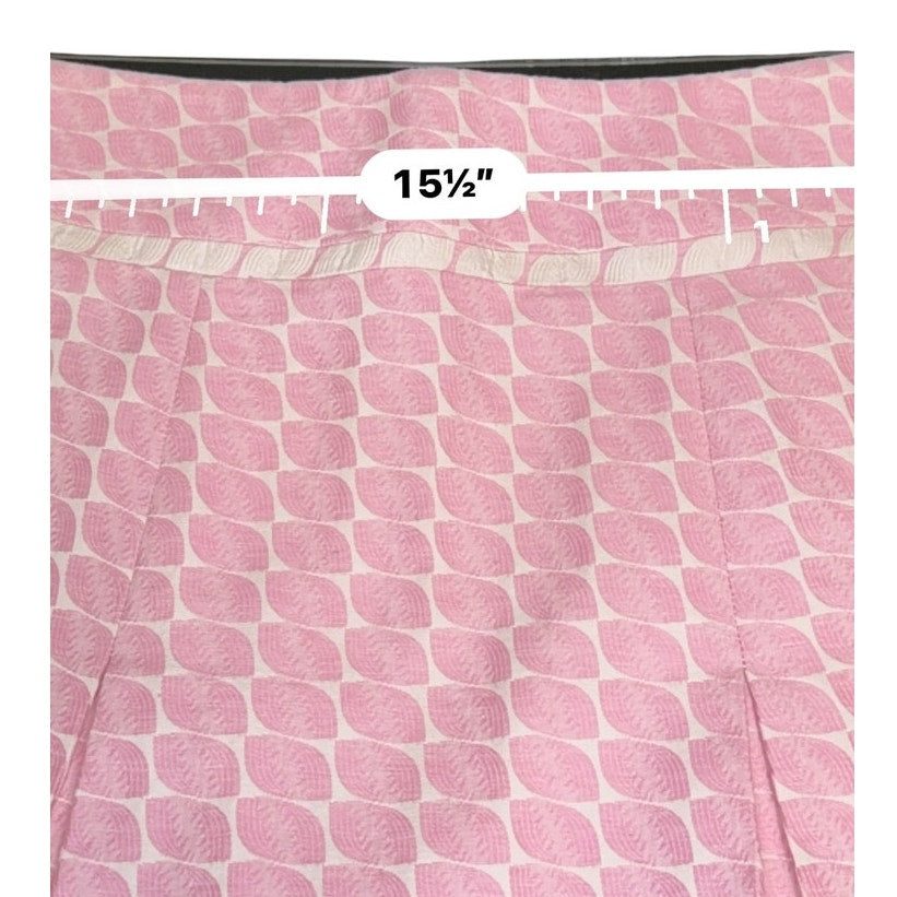 New Frontier Size 4 Pink Jacquard Pleated A-Line Skirt