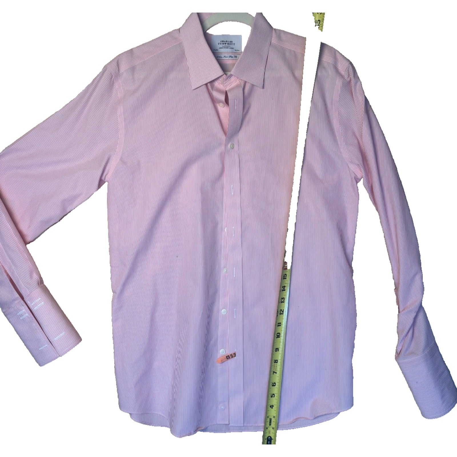 Charles Tyrwhitt Pink Striped Shirt Button Up Long Sleeve