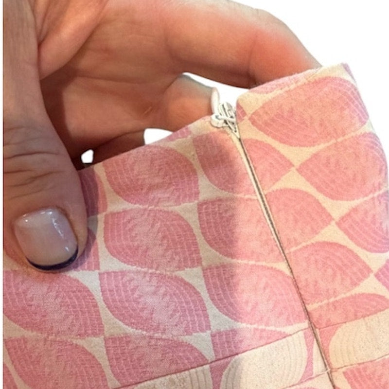 New Frontier Skirt Pink Geometric Texture Pleated A-Line Y2K