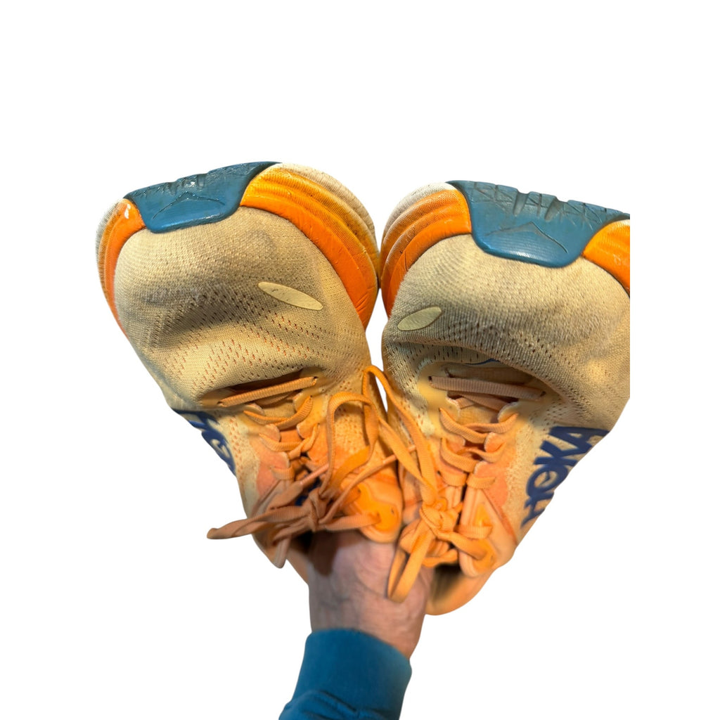 HOKA Bondi 8 Men’s 13 Orange Blue Running Shoes Sneakers