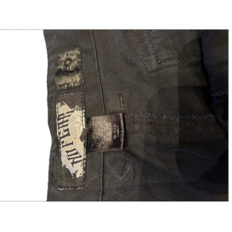 Y2K No Fear Cargo Shorts Black Utility Skate Streetwear Goth Mens Shorts