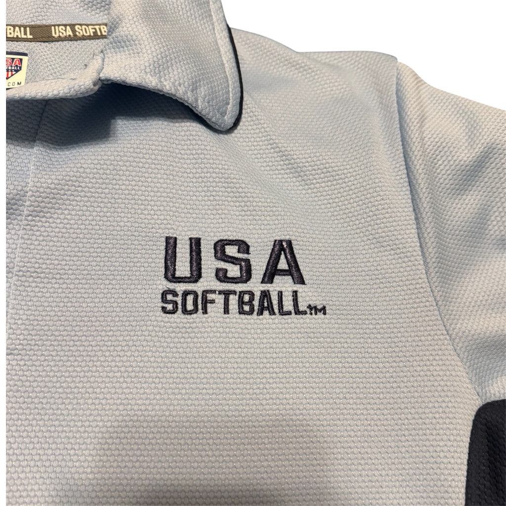 USA Softball Official Licensed Polo Shirt Men's Medium Adams