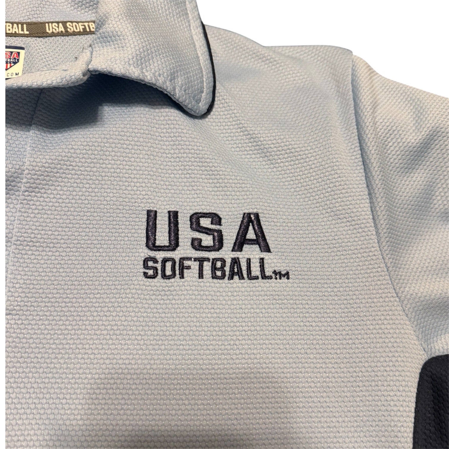 USA Softball Official Licensed Polo Shirt Men's Medium Adams