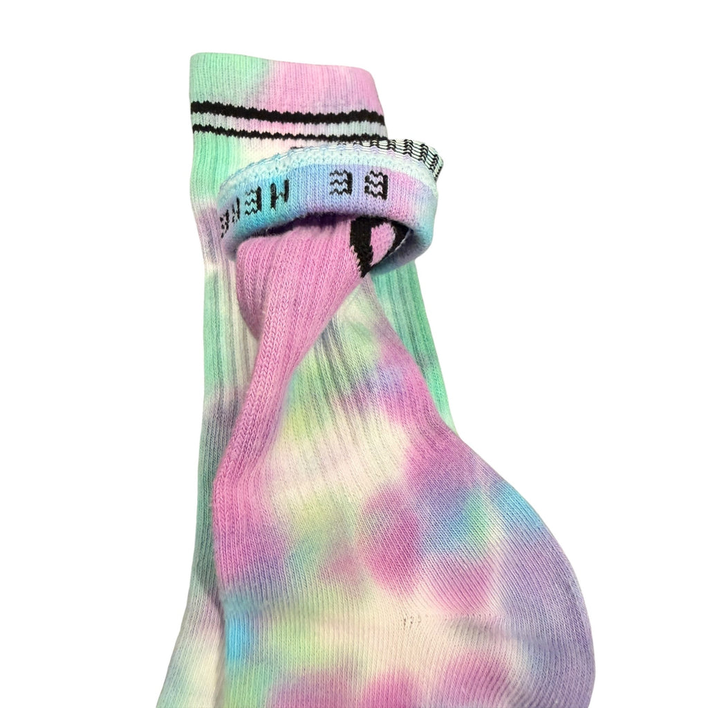 ALO Yoga 5 Pack Hand Tie Dyed Crew Socks Pastel Rainbow