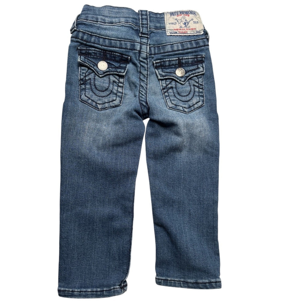 True Religion KIDS Skinny Straight Jeans Blue Denim Flap Pocket KDS18