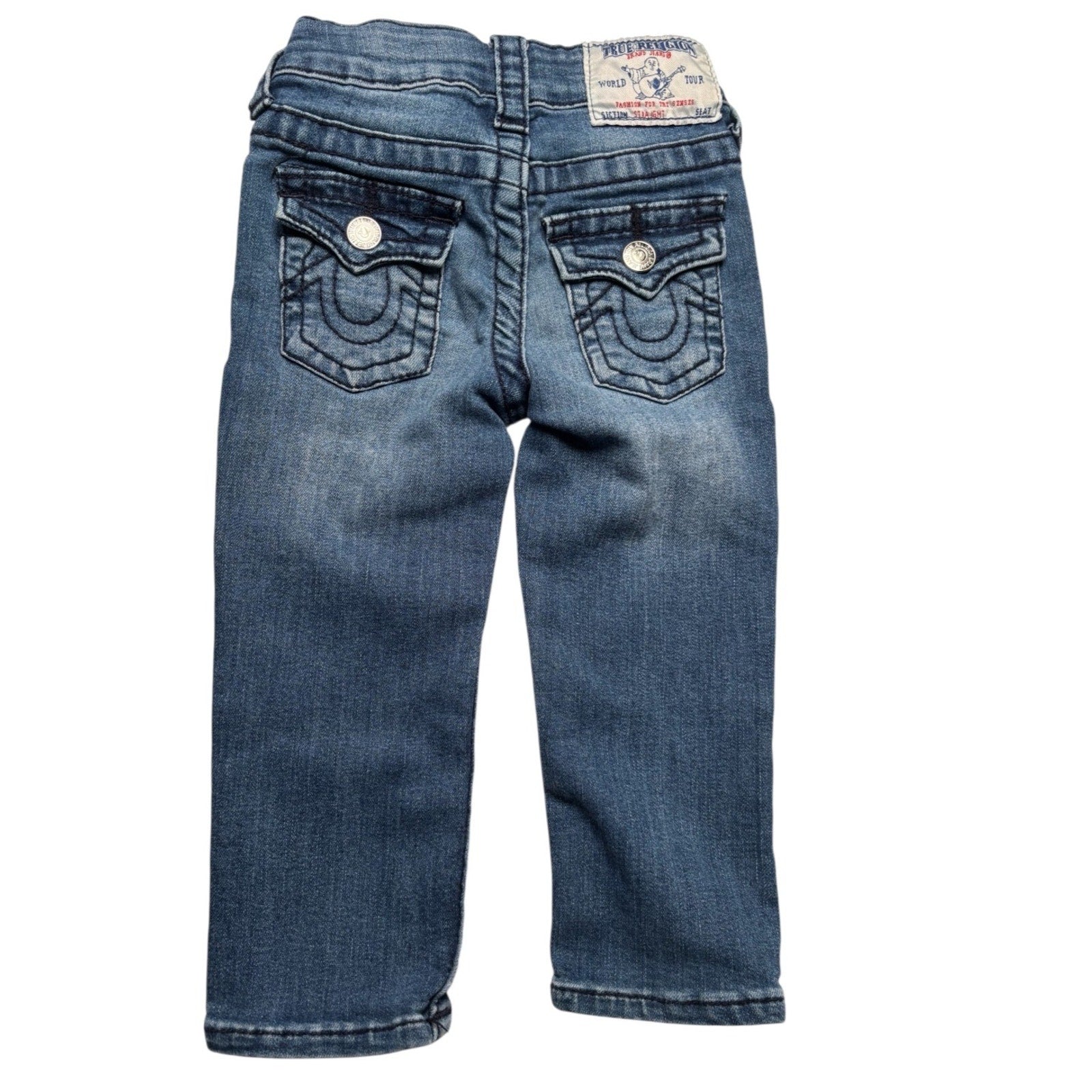 True Religion KIDS Skinny Straight Jeans Blue Denim Flap Pocket KDS18