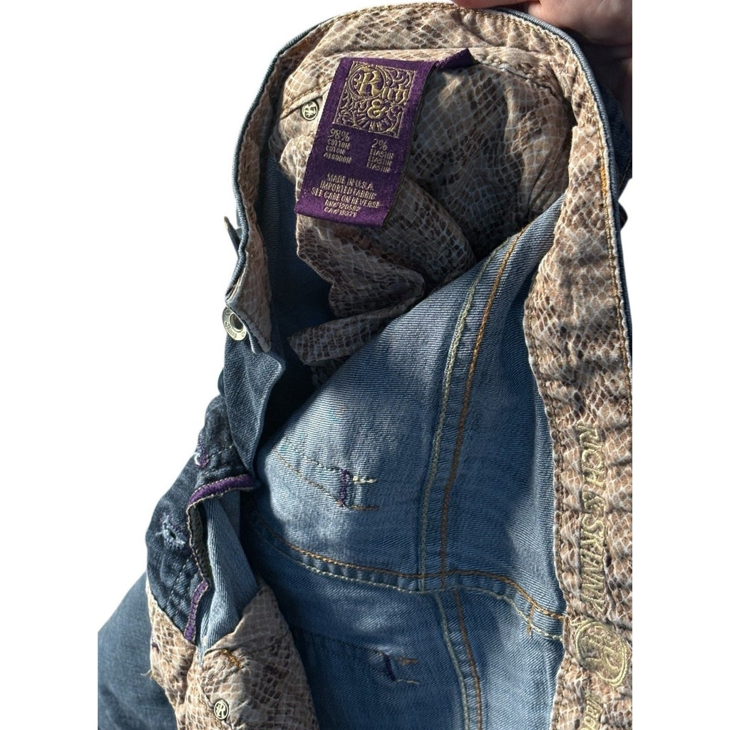 Rich & Skinny Women’s Denim Shorts Button Fly Distressed Medium Wash SHT04