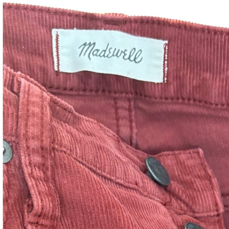Madewell Corduroy Jeans Women Bootcut Button Fly Rust Mid Rise