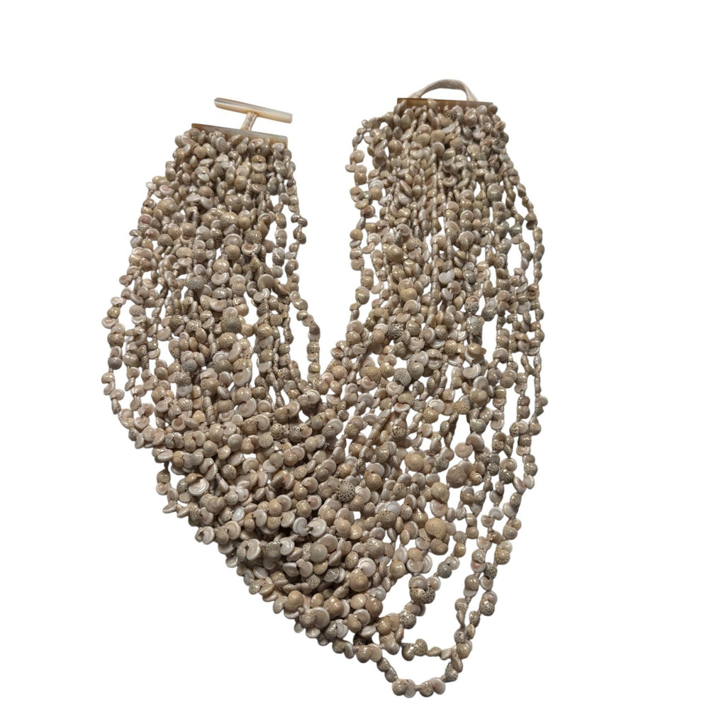 Layered Shell Necklace Multi Strand Natural Bead Boho Beach Statement Jewelry