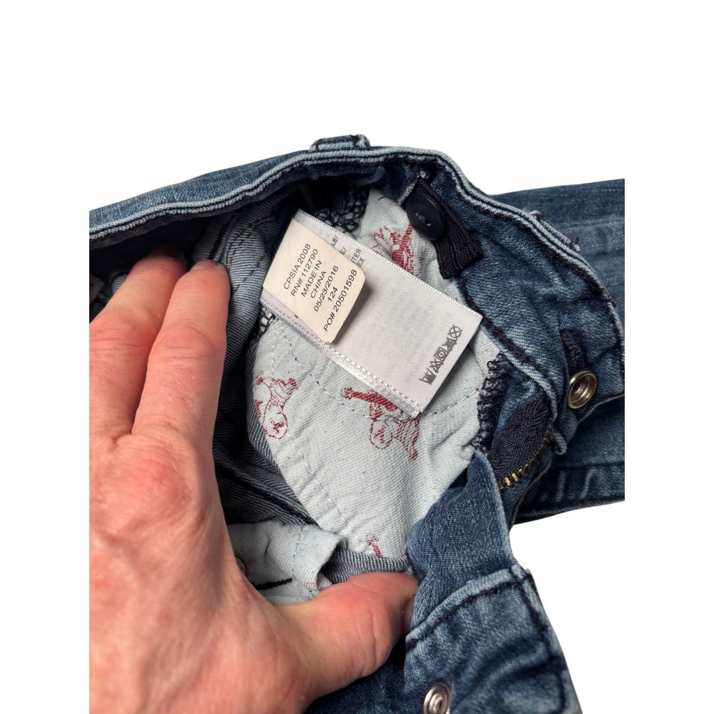 True Religion KIDS Skinny Straight Jeans Blue Denim Flap Pocket KDS18