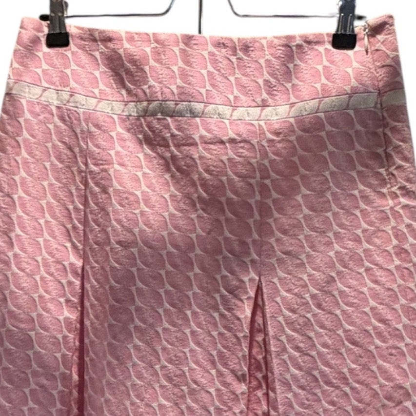 New Frontier Skirt Pink Geometric Texture Pleated A-Line Y2K