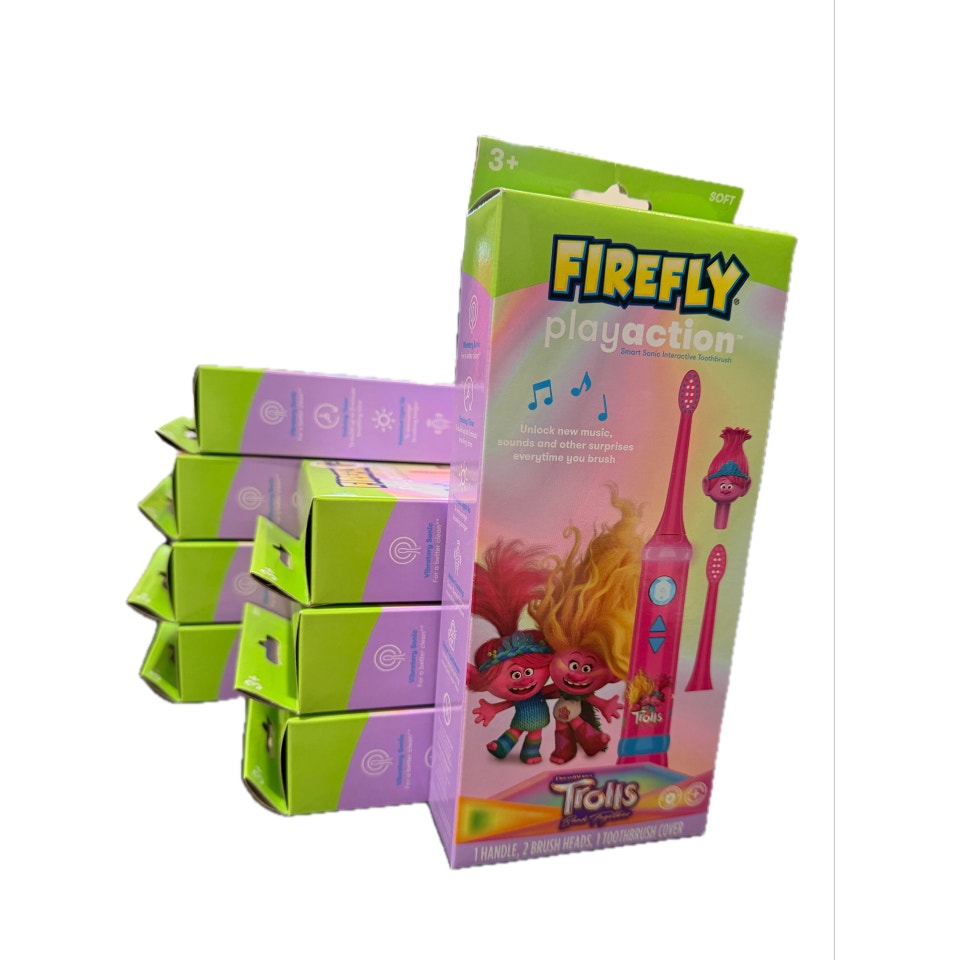 Firefly Play Action Trolls Smart Sonic Toothbrush Lot of 8 Kids Electric Toothbrushes New