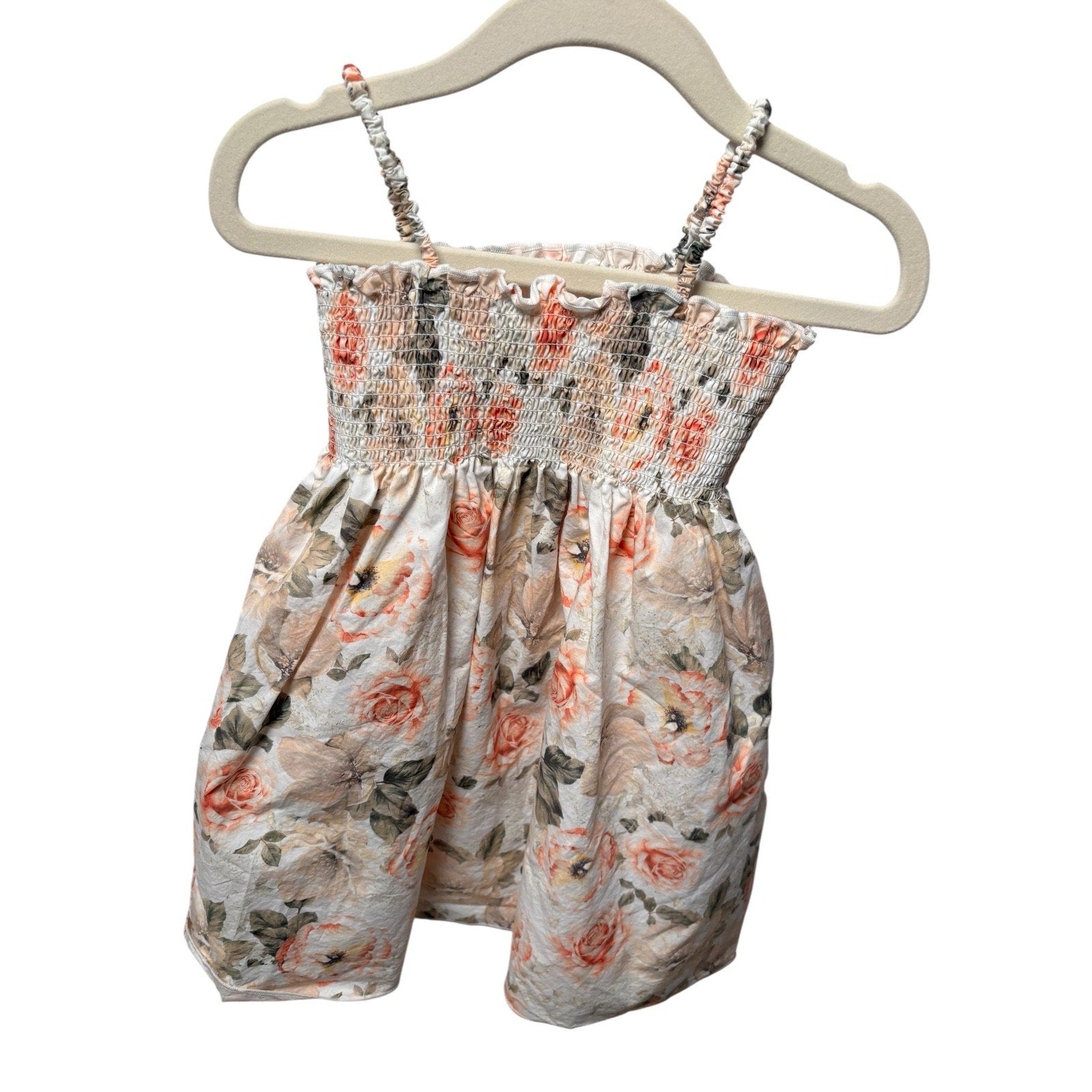 Alice + Olivia BABY/KIDS Floral Smocked Dress Spaghetti Strap MidiSundress KDS21