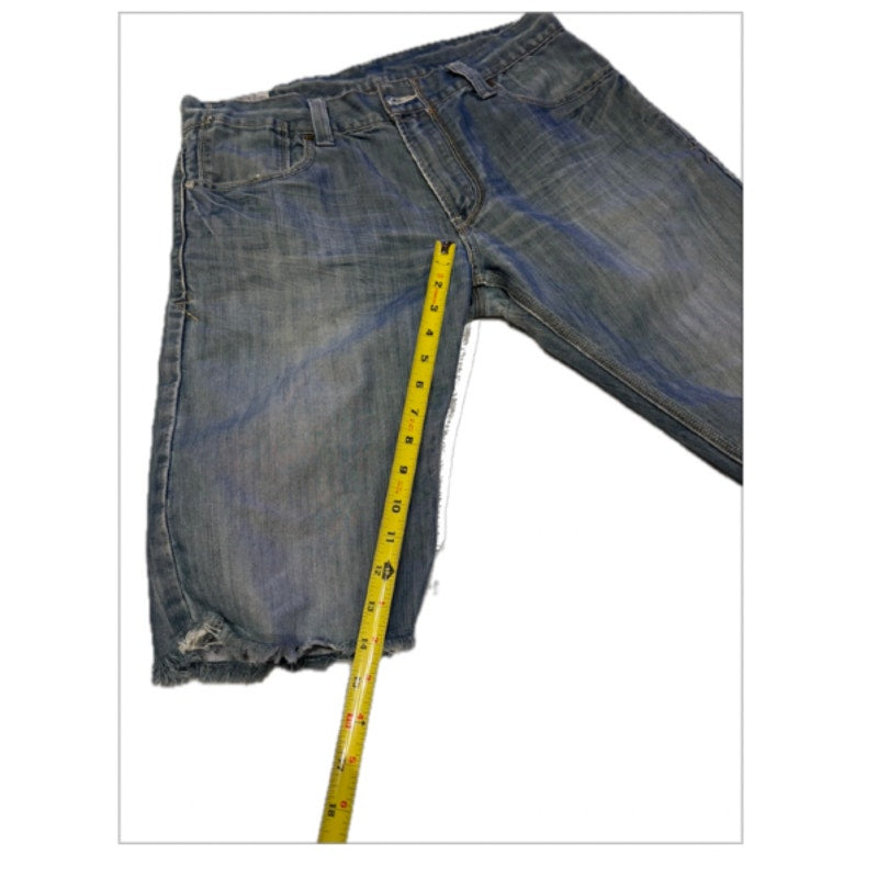 Levi’s 514 Cutoff Denim Shorts Mens 34 Light Wash Distressed Raw Hem Jean Shorts