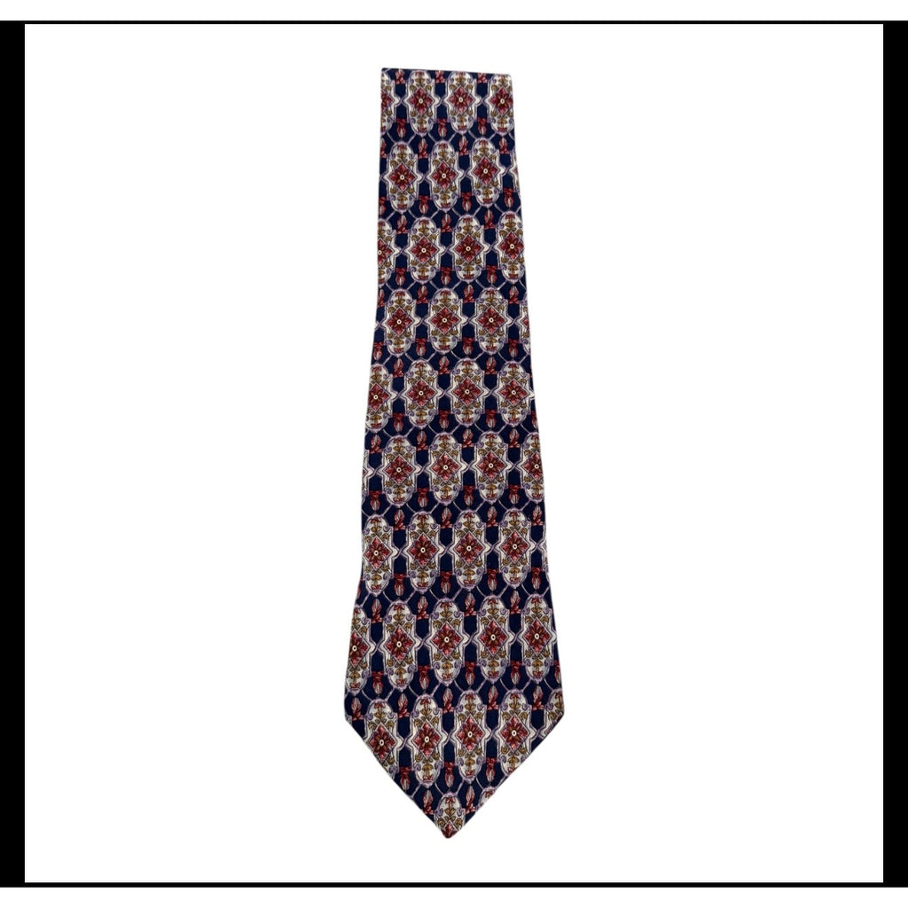Metropolitan Museum of Art Mens Silk Tie Floral Navy Red