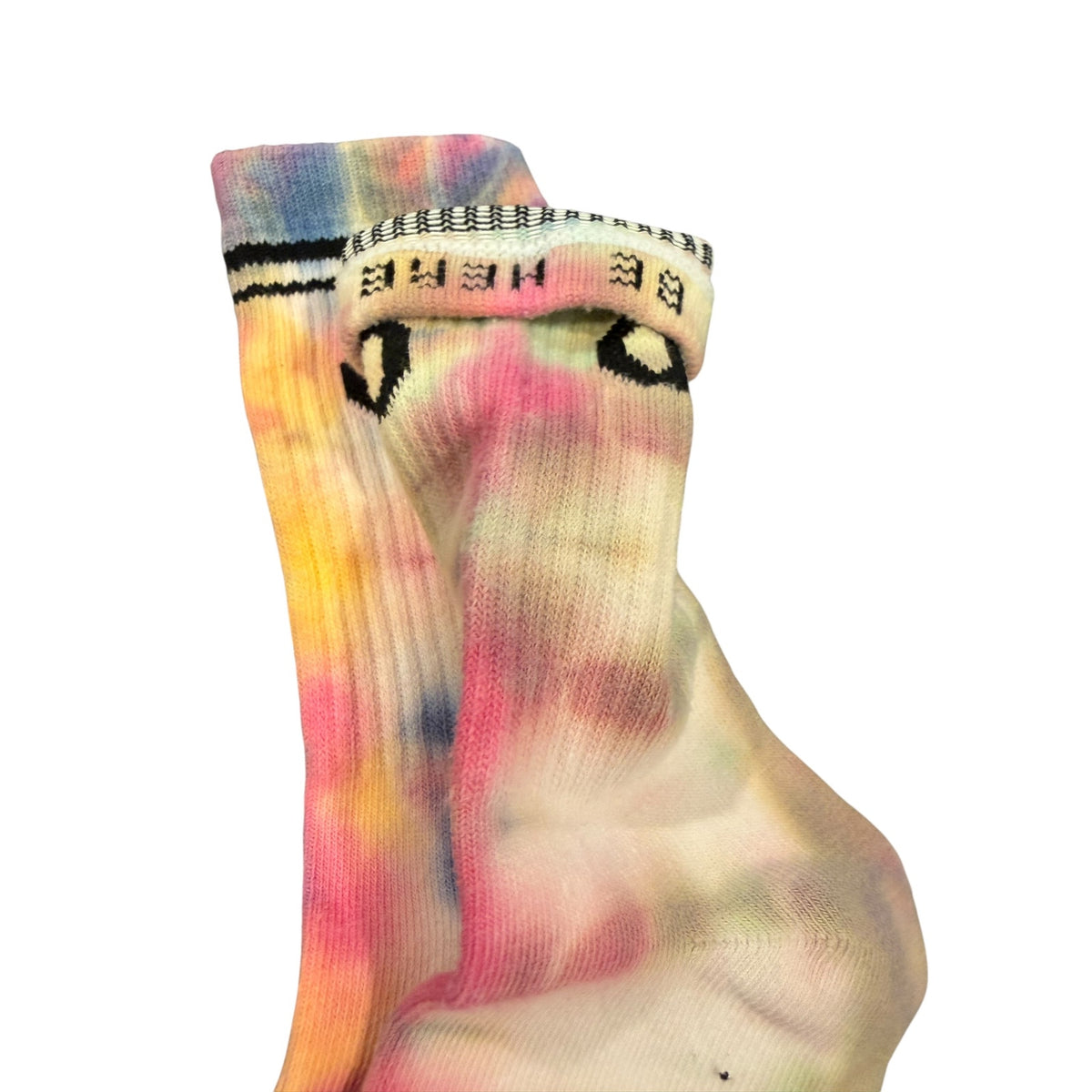 ALO Yoga 5 Pack Hand Tie Dyed Crew Socks Pastel Rainbow