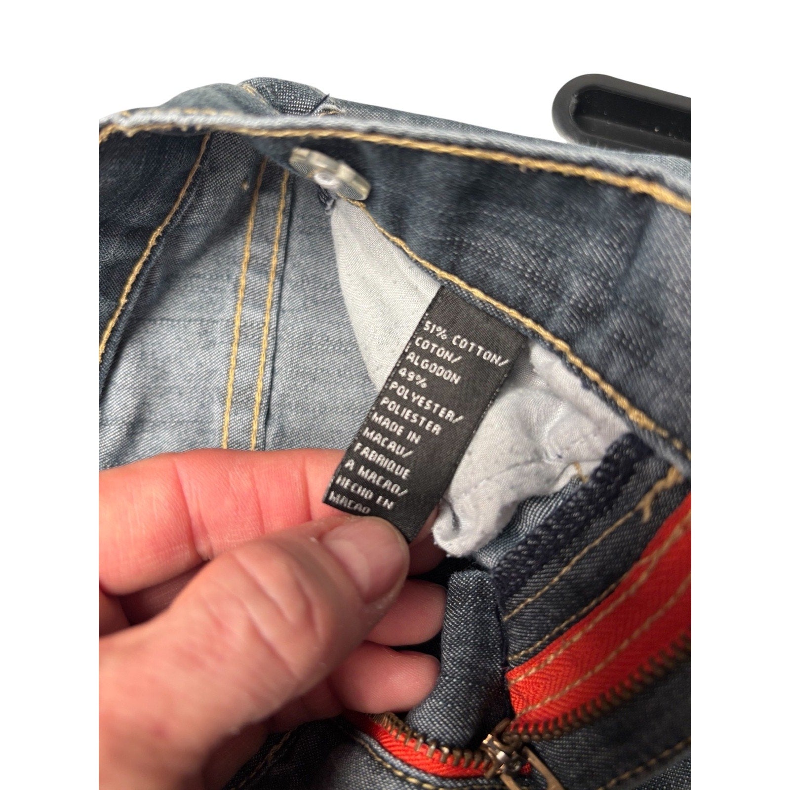 DKNY KIDS Jeans Size 4 Dark Wash Denim Pink Stitch Straight KDS19