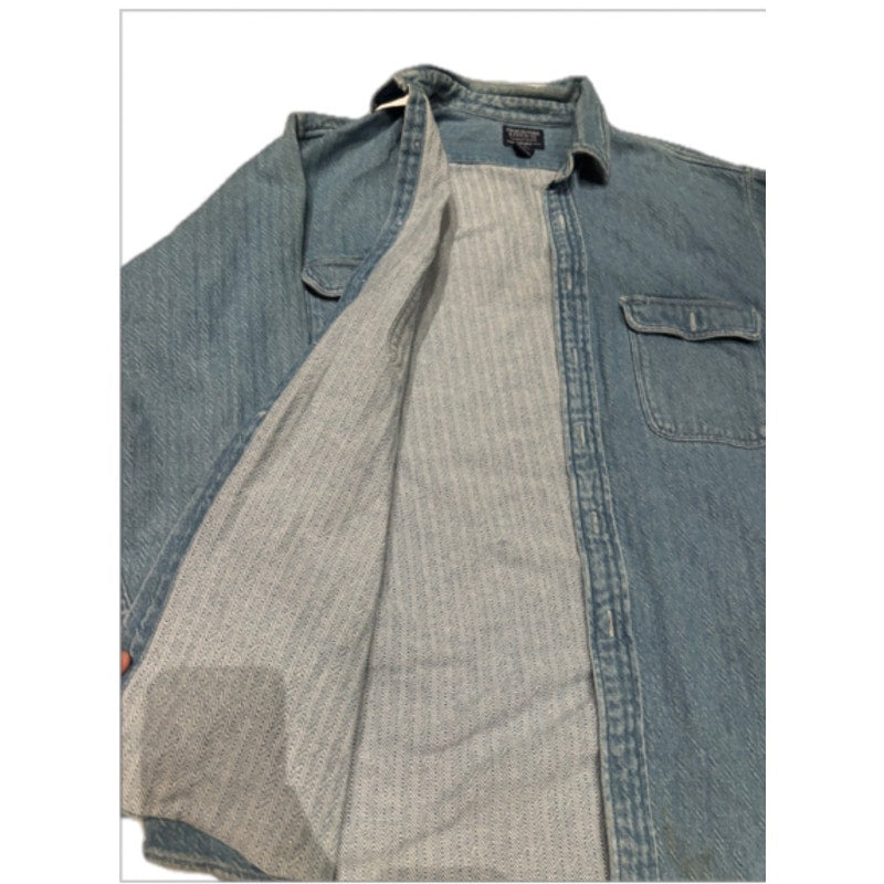 Abercrombie & Fitch Denim Button Up Shirt Mens XL Chambray Workwear Utility