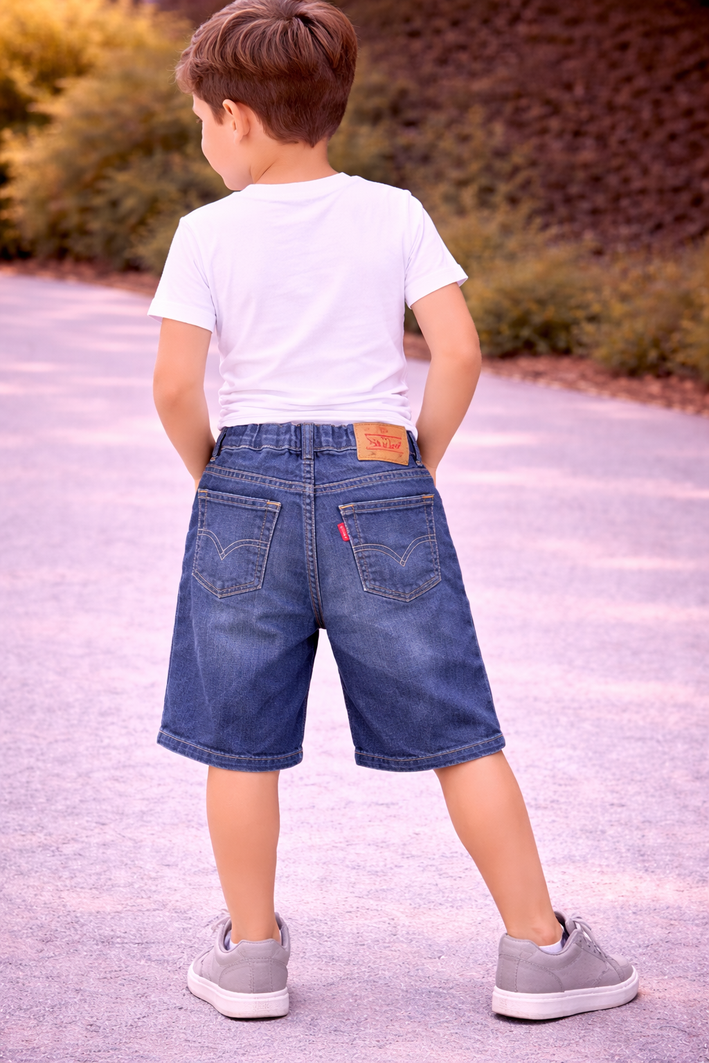 Levi’s Boys Denim Shorts Dark Wash Blue Jean Shorts Classic Kids Casual KDS07