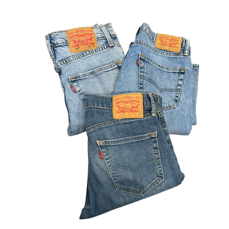 Levi's Jeans Lot 3 505 512 527 Men's W30 Denim Bundle #5