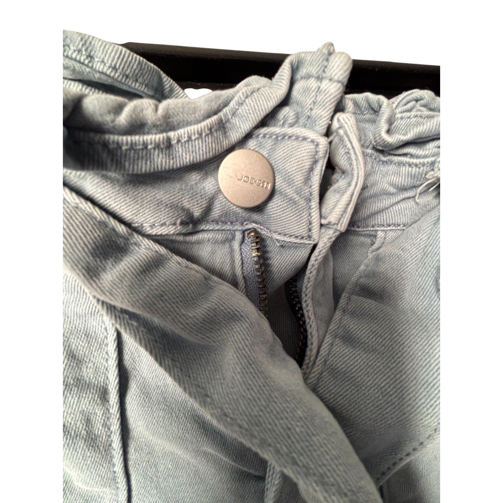 Joe’s Jeans KIDS Paperbag Waist Denim Shorts Tie Belt Blue Gray Rolled Hem KDS02