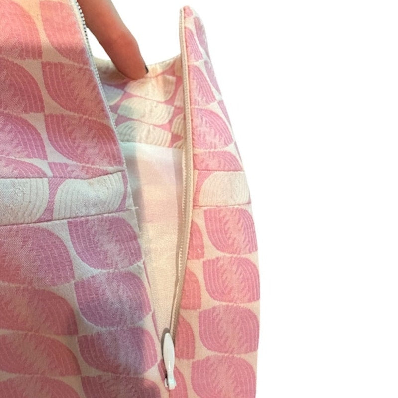 New Frontier Skirt Pink Geometric Texture Pleated A-Line Y2K