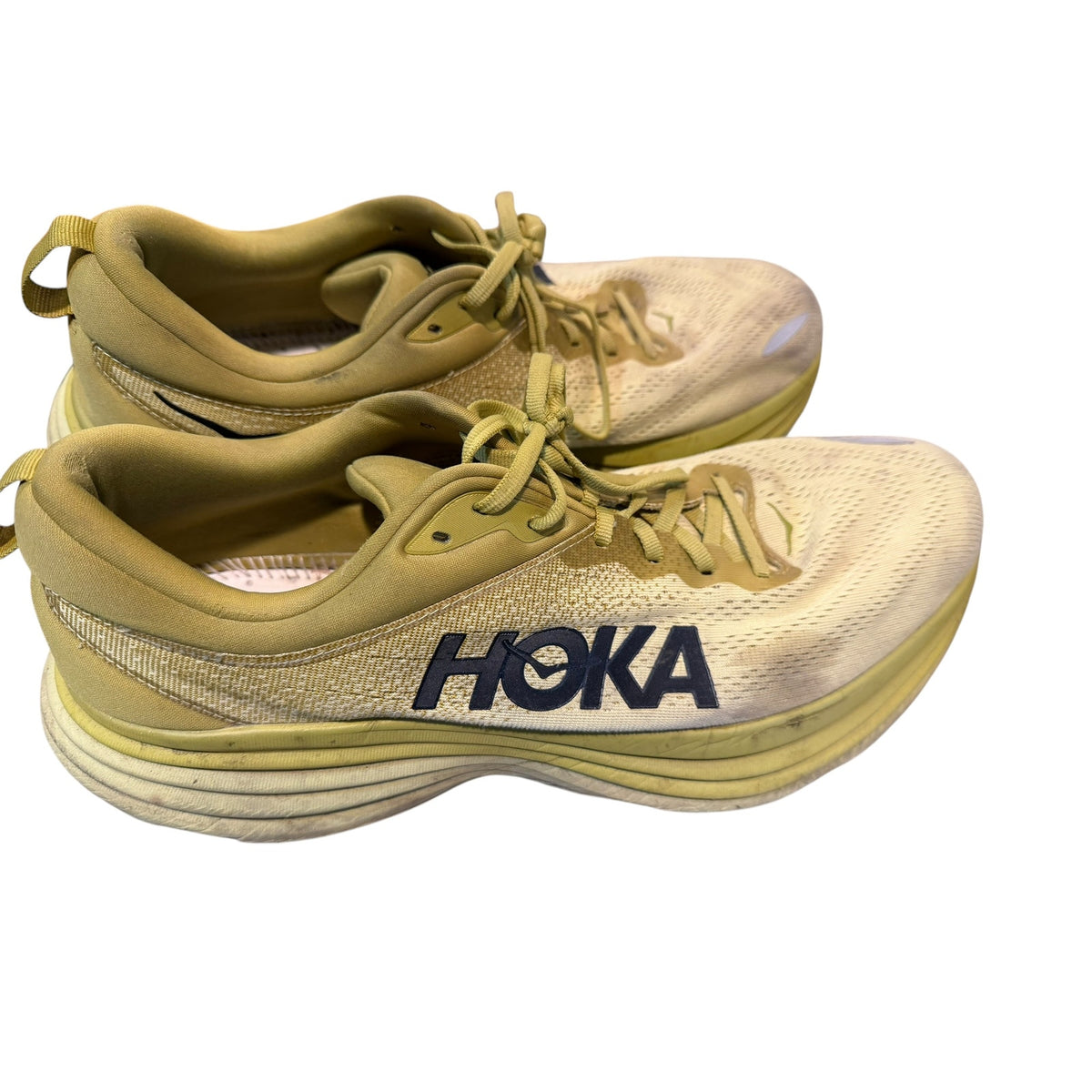 HOKA Bondi 8 Men’s 13 Yellow Olive Running Walking Shoes