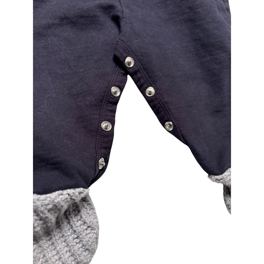 Armani Baby Footed Romper / Coverall – Navy & Gray KDS20