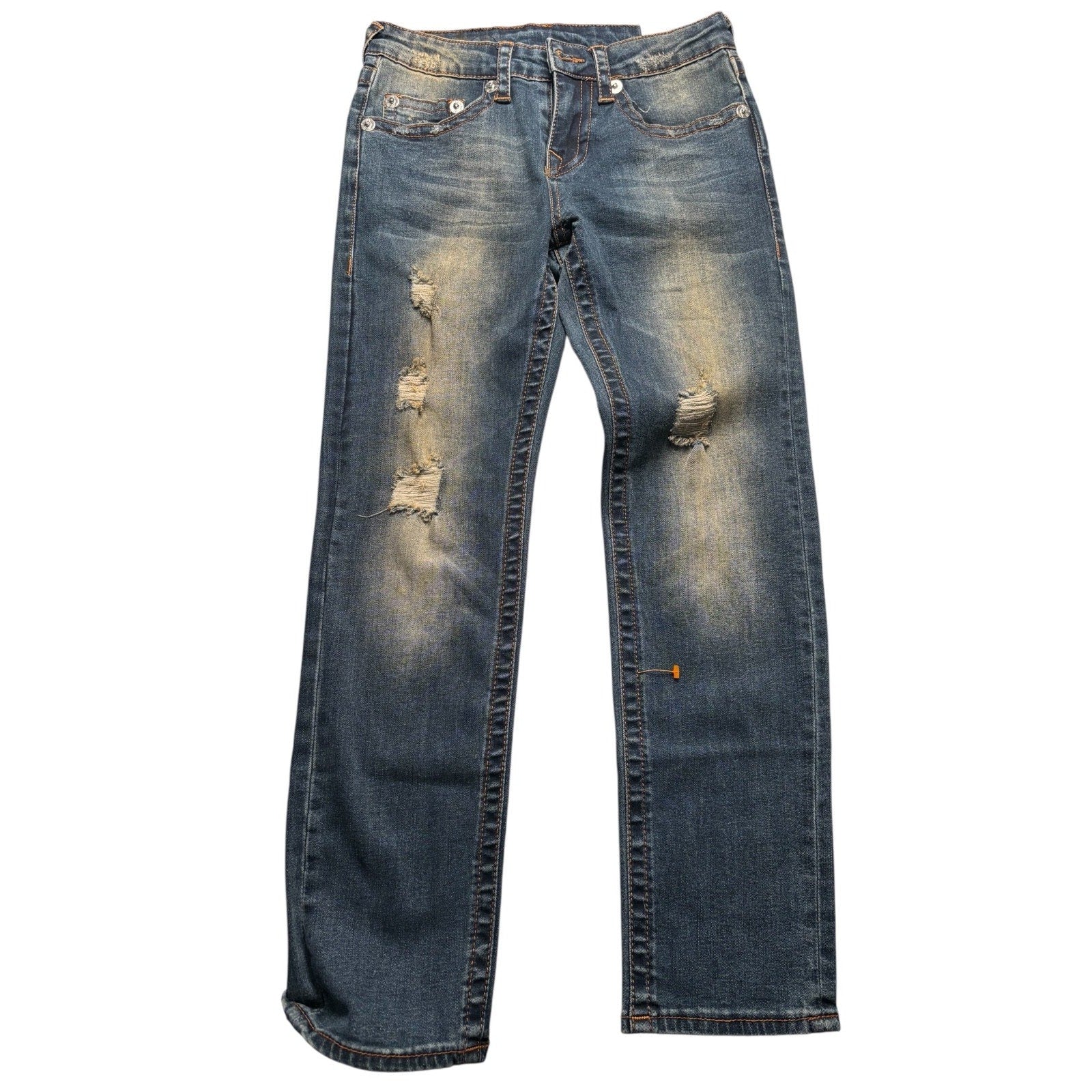 True Religion KIDS Distressed Skinny Jeans Blue Stretch Denim Ripped KDS10