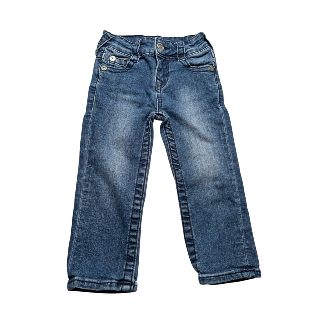 True Religion KIDS Skinny Straight Jeans Blue Denim Flap Pocket KDS18