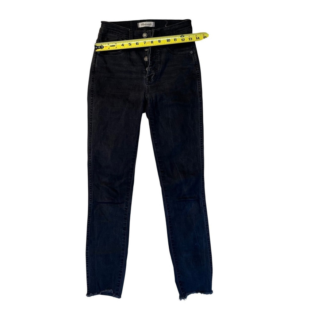 Madewell High Rise Blk Skinny Jeans Button Fly Women Denim