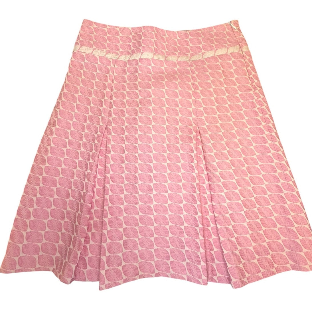New Frontier Size 4 Pink Jacquard Pleated A-Line Skirt