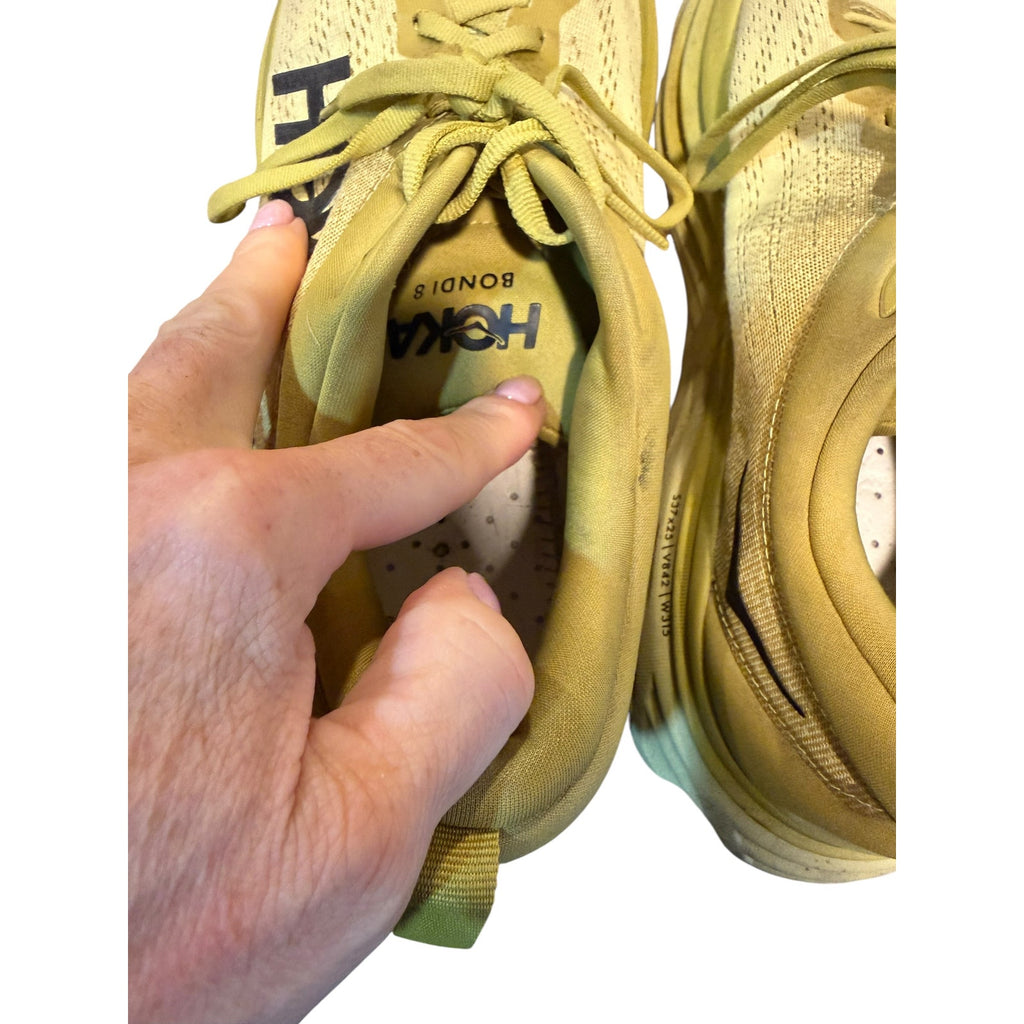 HOKA Bondi 8 Men’s 13 Yellow Olive Running Walking Shoes