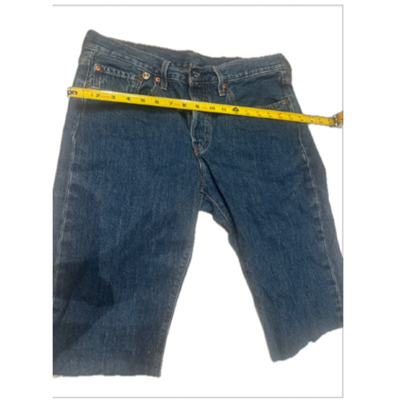 Levi’s 501 Cutoff Jean Shorts Womens 32 Button Fly Bermuda Medium Wash Denim