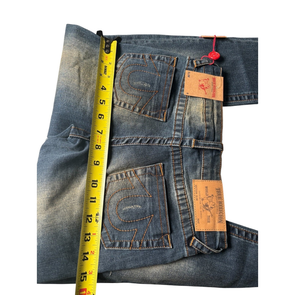 True Religion KIDS Distressed Skinny Jeans Blue Stretch Denim Ripped KDS10