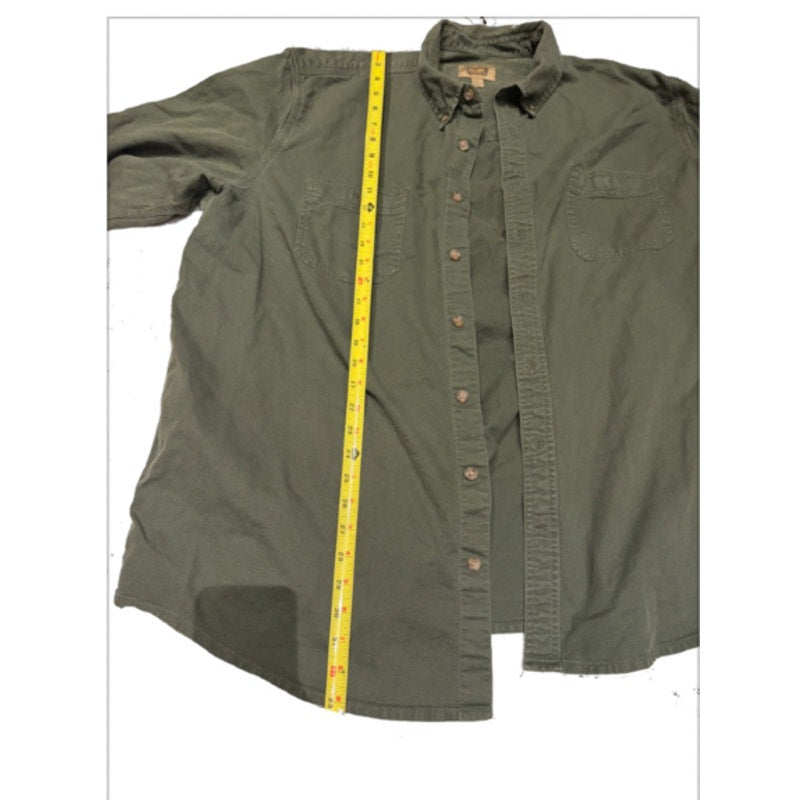 Foundry Supply Co Mens 2XLT Olive Button Front Utility Shirt Long Sleeve