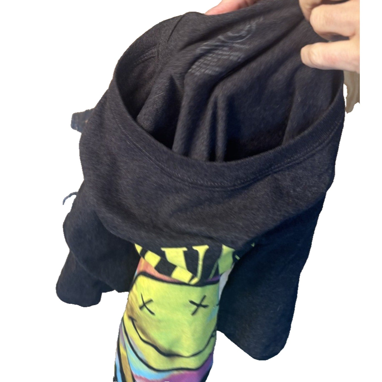 Nirvana Smiley Face Graphic Band T Shirt Men’s Black Psychedelic Tee TS06