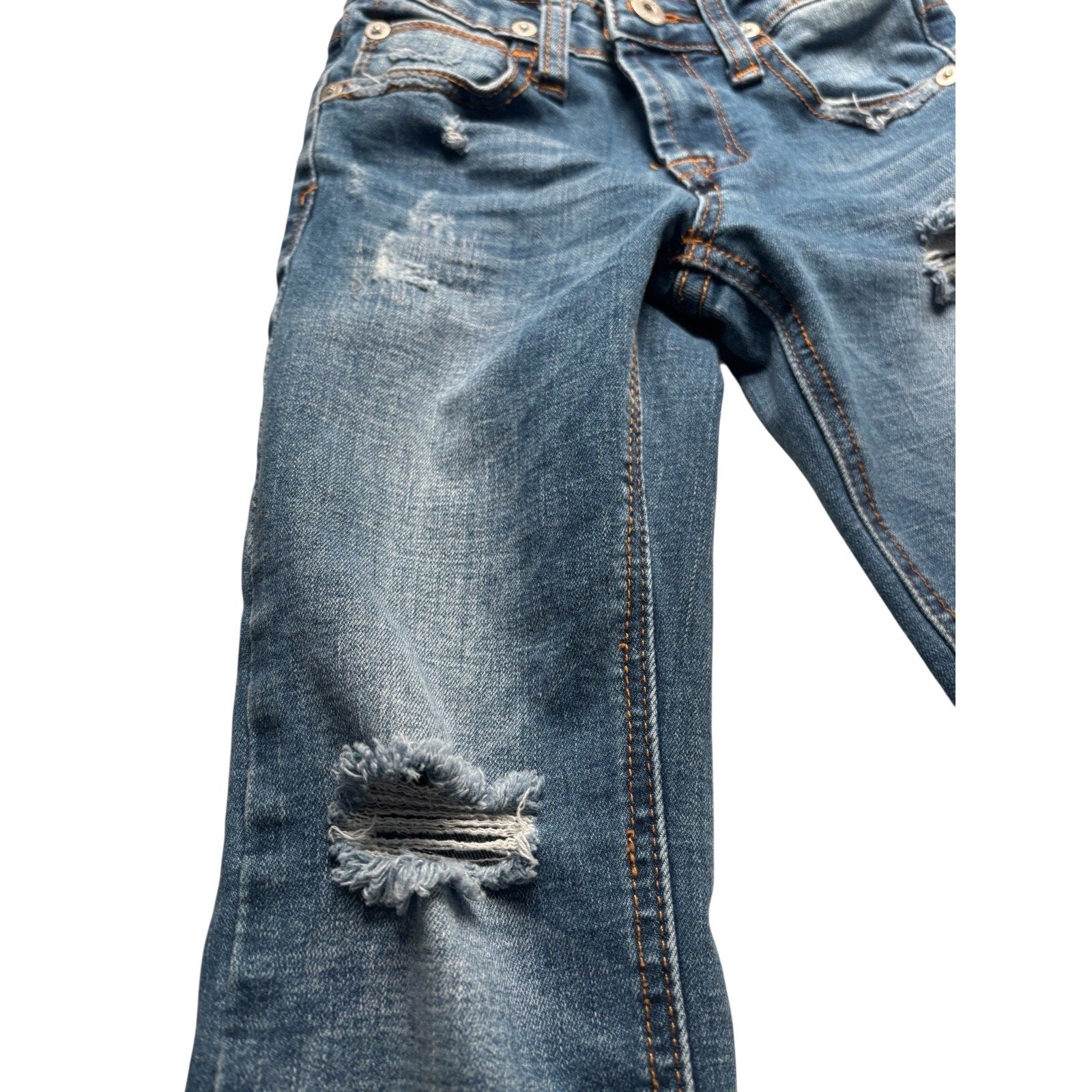 Hudson KIDS Distressed Skinny Jeans Blue Stretch Denim Ripped KDS11