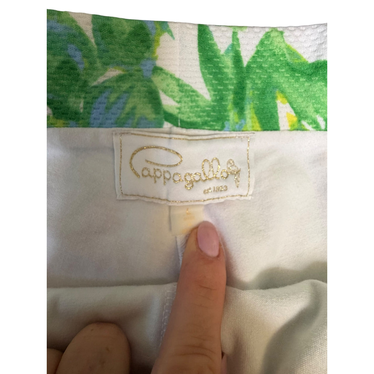 Pappagallo Tropical Floral Skort Pink Green Gold Buttons