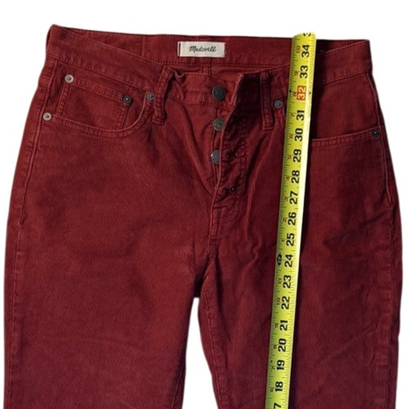 Madewell Corduroy Jeans Women Bootcut Button Fly Rust Mid Rise