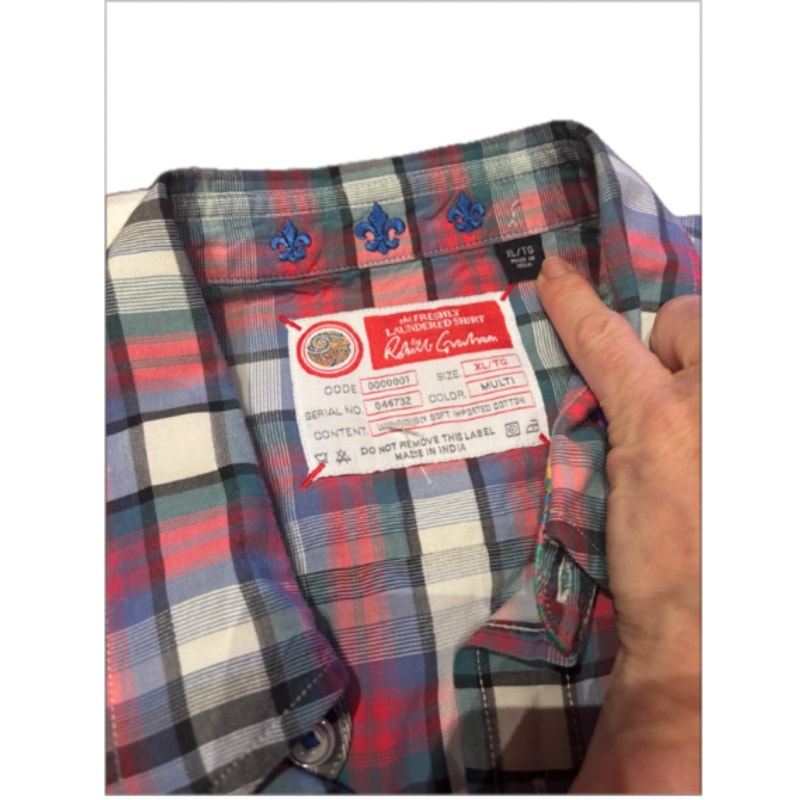 Robert Graham Freshly Laundered Shirt XL Tall Plaid Button Up Multicolor Cotton