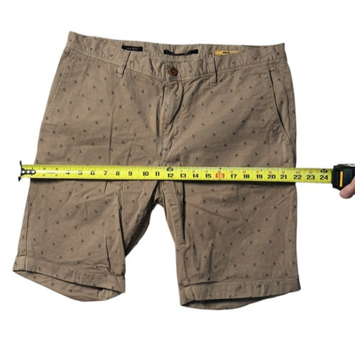 Alberto Shorts Men’s 34 Khaki Anchor Pattern Chino Casual Summer SHT08