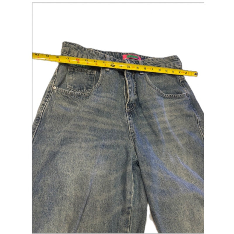 Y2K Gyuru Baggy Wide Leg Jeans Womens 6 Skater Streetwear Denim