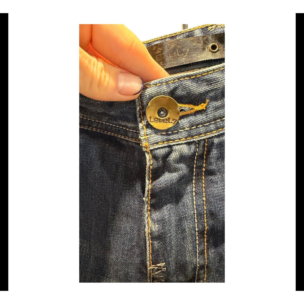 Level 7 Jeans Mens 34 Y2K Distressed Patchwork Baggy Denim