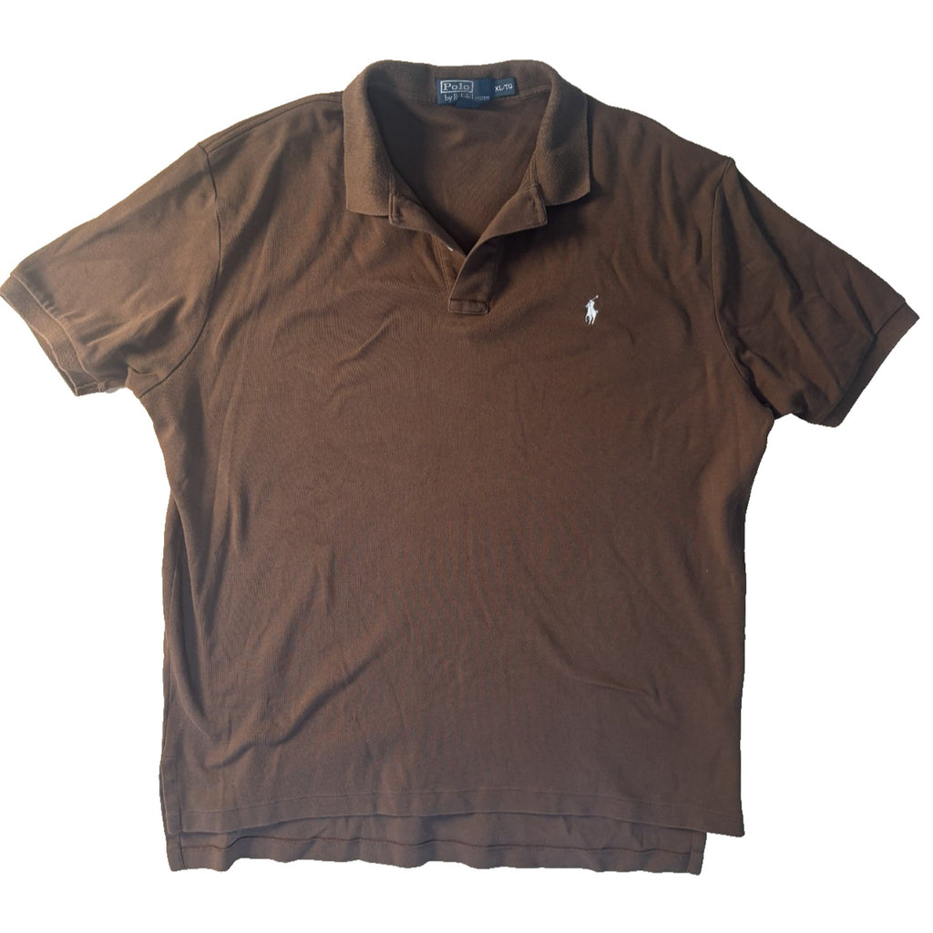 Copied - Polo Ralph Lauren Men Shirt Brown sz XL Casual Rugby Golf Preppy Green Pony MN01